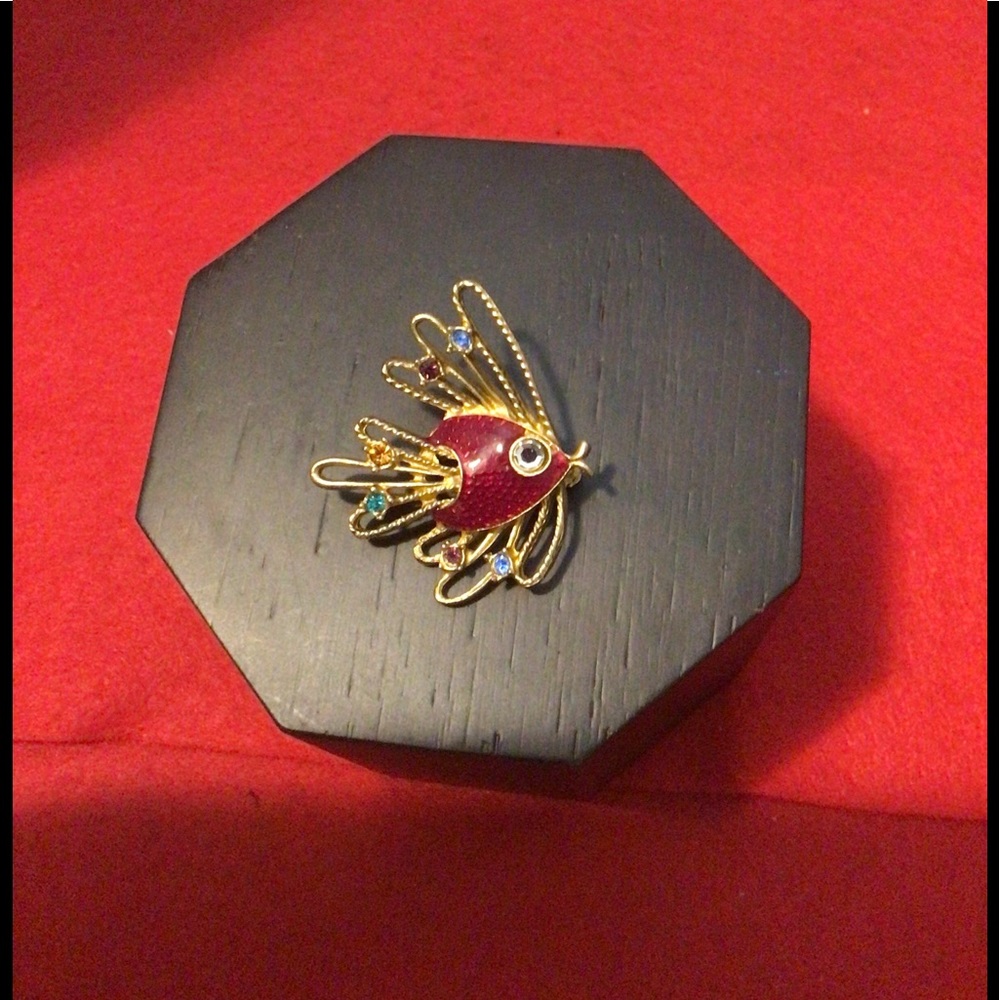 Vintage Don Lin Sunfish Enamel Brooch